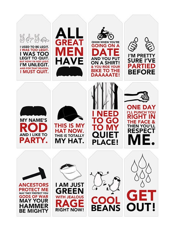 Hot Rod Quote Gift Tags Printable Typography - Etsy Singapore