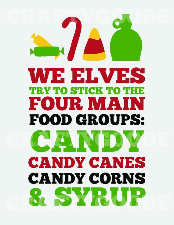 photo Elf Food Groups Quote etsy