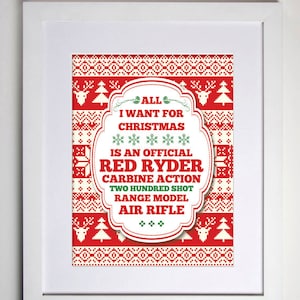 Christmas Story "Red Ryder" Typography Print