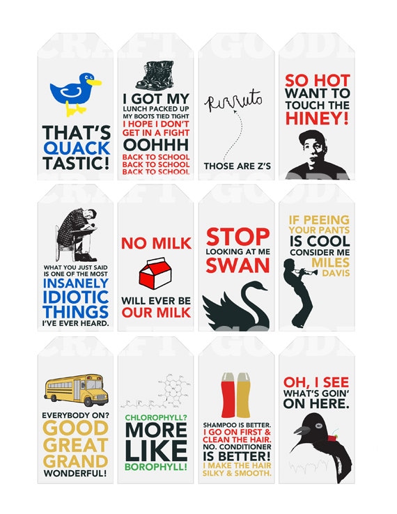 Billy Madison Quote Gift Tags Printable Typography Etsy