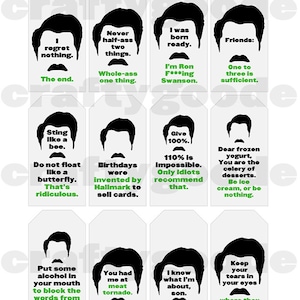 Ron Swanson Quote Gift Tags | Printable | Typography