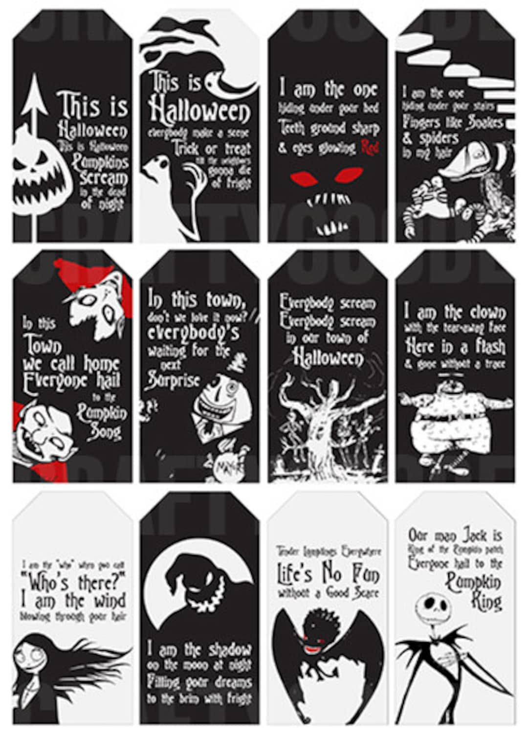 This is Halloween the Nightmare Before Christmas Gift Tags Printable