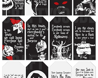 This is Halloween | The Nightmare before Christmas Gift Tags | Printable | Typography