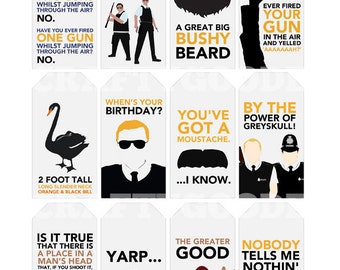 Hot Fuzz Quote Gift Tags | Printable | Typography
