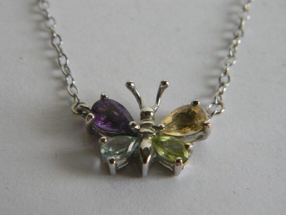 Ross Simons Multi-Gemstone Butterfly Necklace and… - image 5