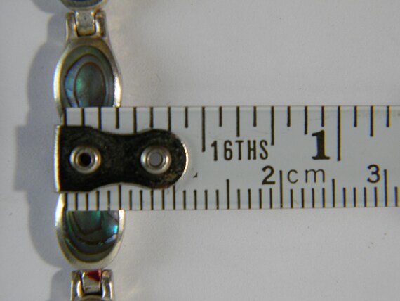 Abalone Shell Solid Sterling Silver, Oval Link Br… - image 6