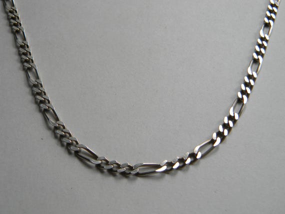 Sterling Silver Figaro Chain Necklace: 5mm Italia… - image 1