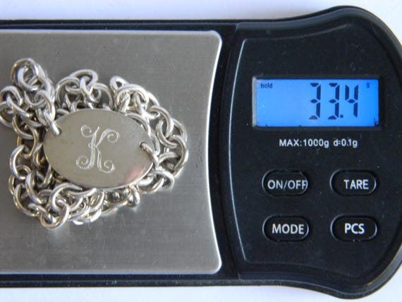 Sterling Silver Initial K Necklace, Oval Pendant,… - image 7