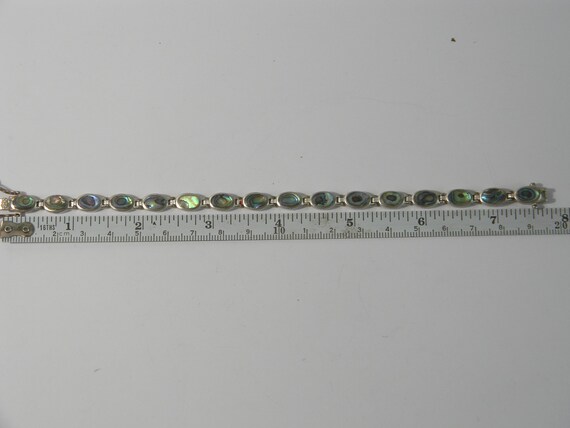 Abalone Shell Solid Sterling Silver, Oval Link Br… - image 7