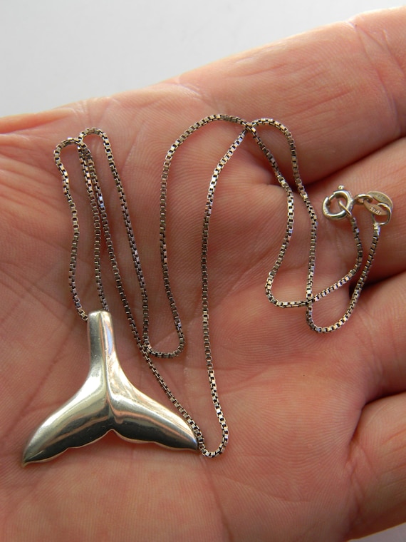 Vintage 925 Solid Sterling Silver Medium Whale Ta… - image 6