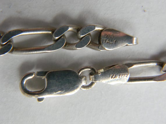 Sterling Silver Figaro Chain Necklace: 5mm Italia… - image 3