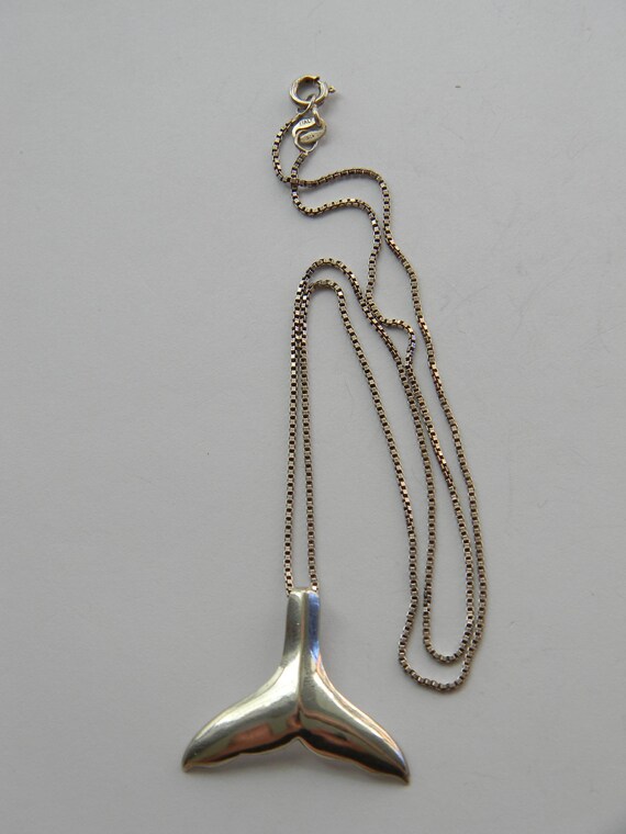 Vintage 925 Solid Sterling Silver Medium Whale Ta… - image 5