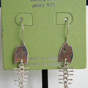 Baumeln Gräten Skeletons Hook Ohrringe von Seed & Sage Sterling Silber Mexico 925 NEU auf Original Karte