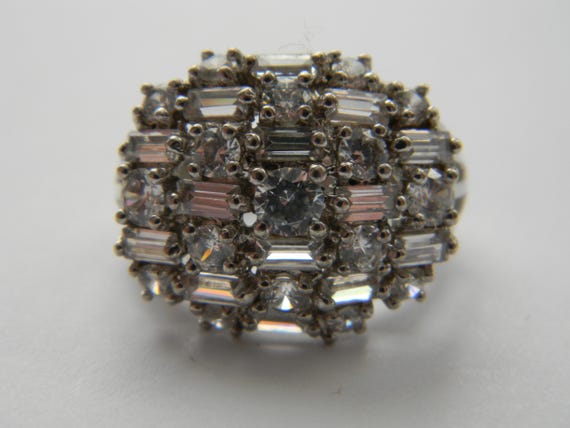 David Sigal Sterling Silver Cubic Zirconia Dome Ring Size