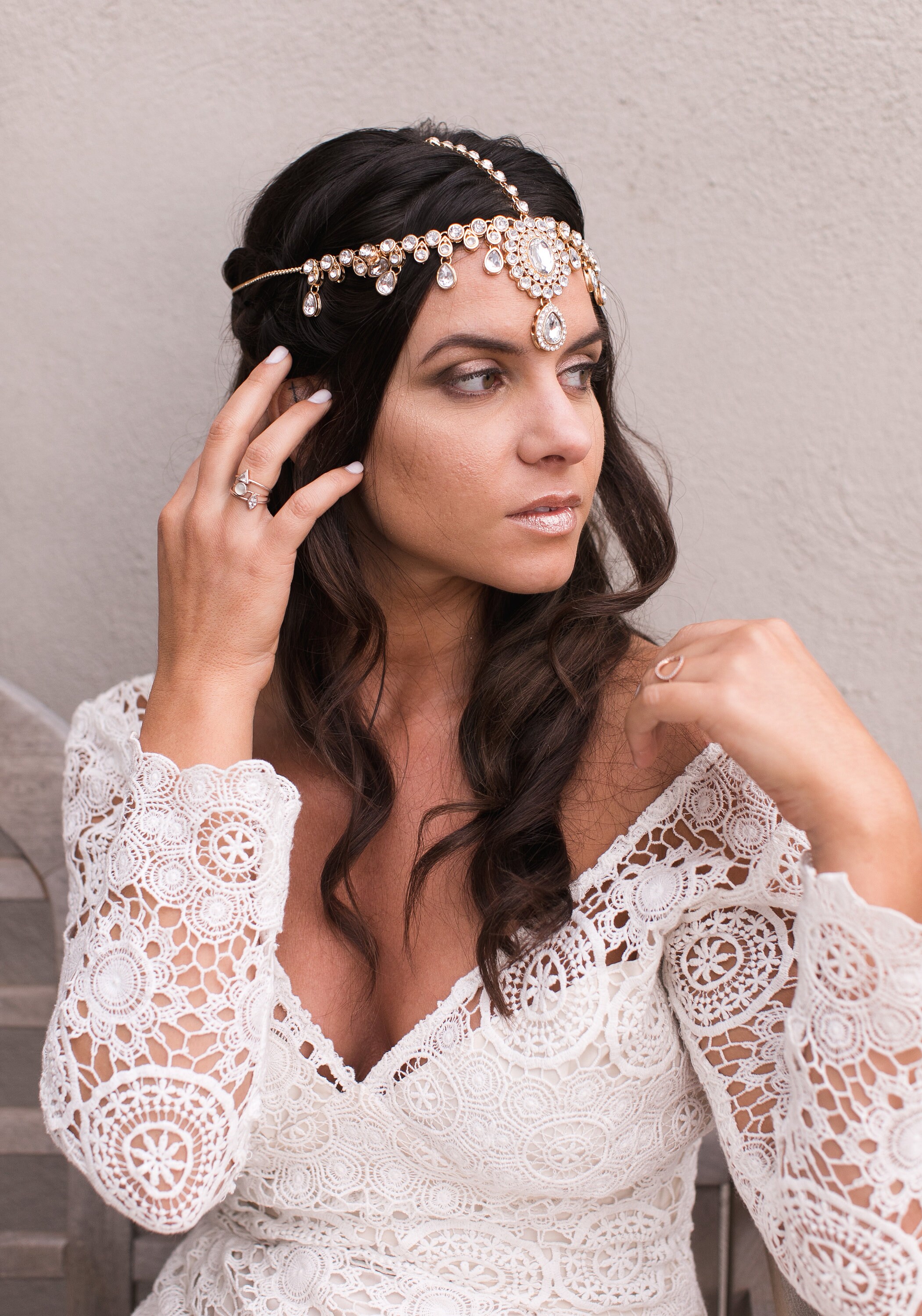 Head Chain Head Jewelry HEad Band Head Piece for Bride Boho Etsy