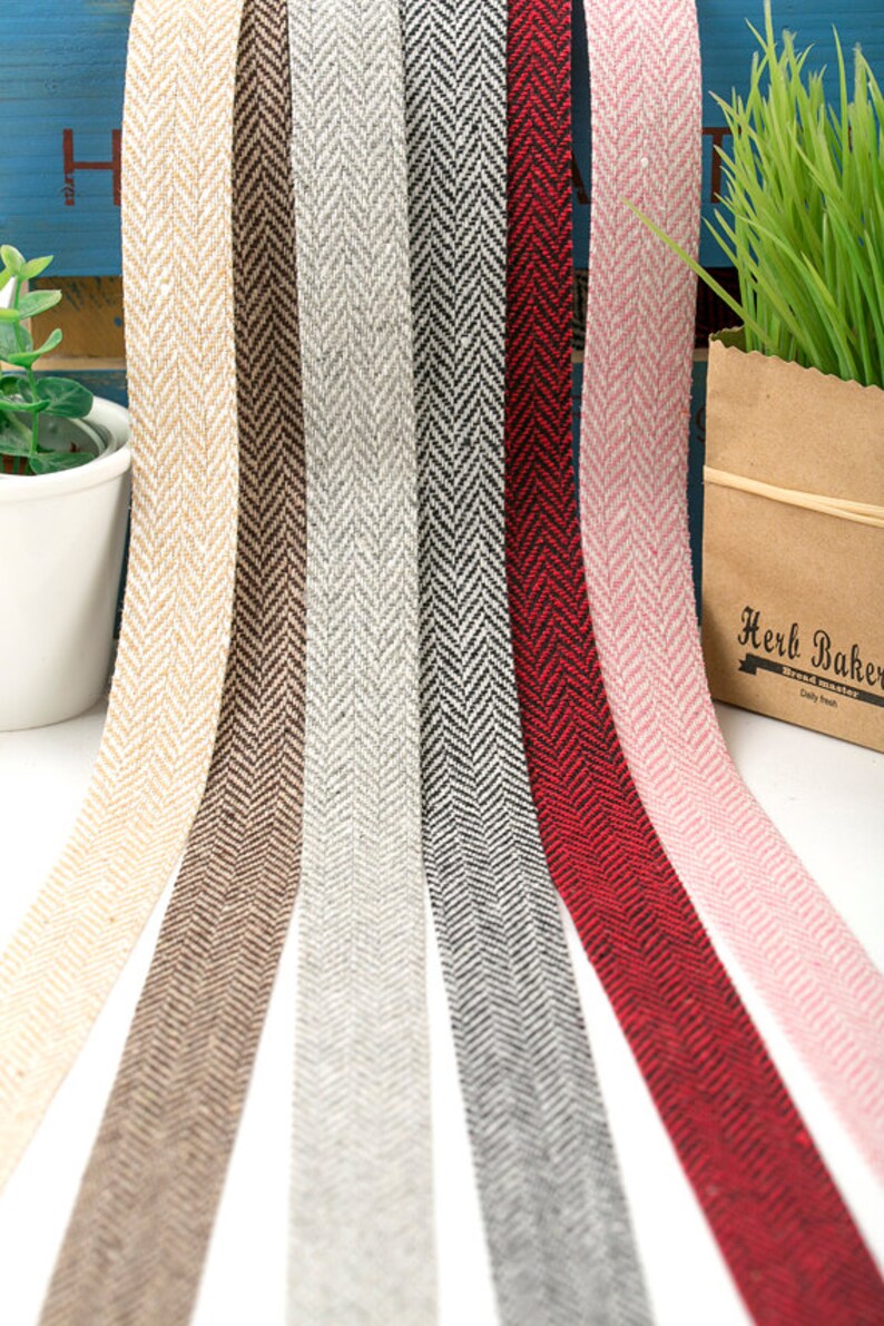 Herringbone Wool Feel Ribbon 6 color / 125mm made in Etsy