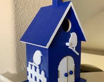 CHURCH BIRDHOUSE-COBALT Blue-Free shipping!!