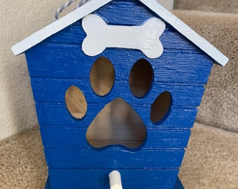 DOGHOUSE BIRDHOUSE - BLUE/White-Free Shipping!!!