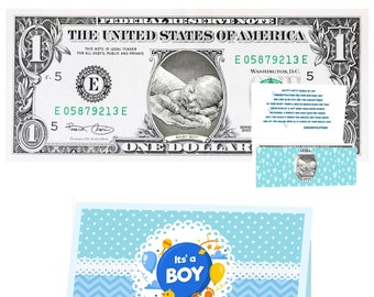 Nuovo Baby Boy Dollar ufficiale. Reale 1.0 USD. Ogni fattura viene fornita con una v Card, un portavalute e una nuova poesia per bambini
