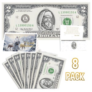Pacote oficial de notas do Papai Noel 2.0. Papai Noel, o Branco. Dólares reais. Bancável e gastável. Material de meia perfeito e carta do Papai Noel