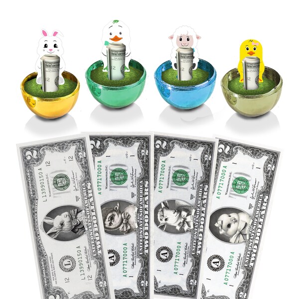 Easter Bunny 2 Dollar Bills - Etsy