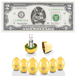 Der offizielle Osterhasen-Preis mit goldenen Eiern im Wert von 6 Stück V2 Echt 2.0 USD x 6. Bankable & Spendable. Ostern Korb Stuffer/Füller.