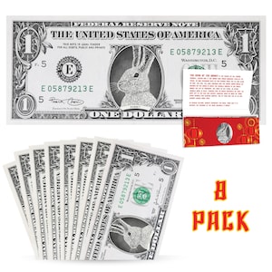 Offizieller chinesischer Neujahrs-Glücksdollar: Echte 1,0 USD Vorteilspackung. Bankable & Spendable. Jahr des Kaninchens Lucky Red Päckchen und Umschlag