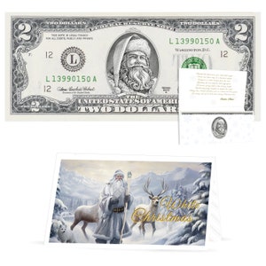 offizieller Weihnachtsmann White Santa 2.0 Bill. Echte USD. Echte USD. Perfekter Strumpf Stuffer. Brief vom Weihnachtsgeschenk Paket