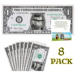 St Patrick's Day Dollarschein. Echte 1.0 USD! 8er-Pack, kommt mit glücklichen St. Patrick's Day Karten und Notizen vom Kobold. Glücksbringer