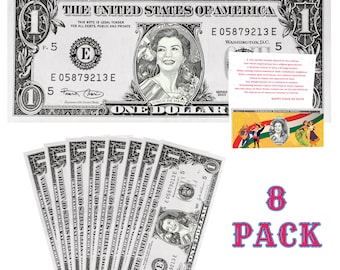 Cinco De Mayo Dollar Bill 8-Pack. Genuine 1.0 USD! Comes with Cinco de Mayo Greeting Card and Short History of Cinco De Mayo