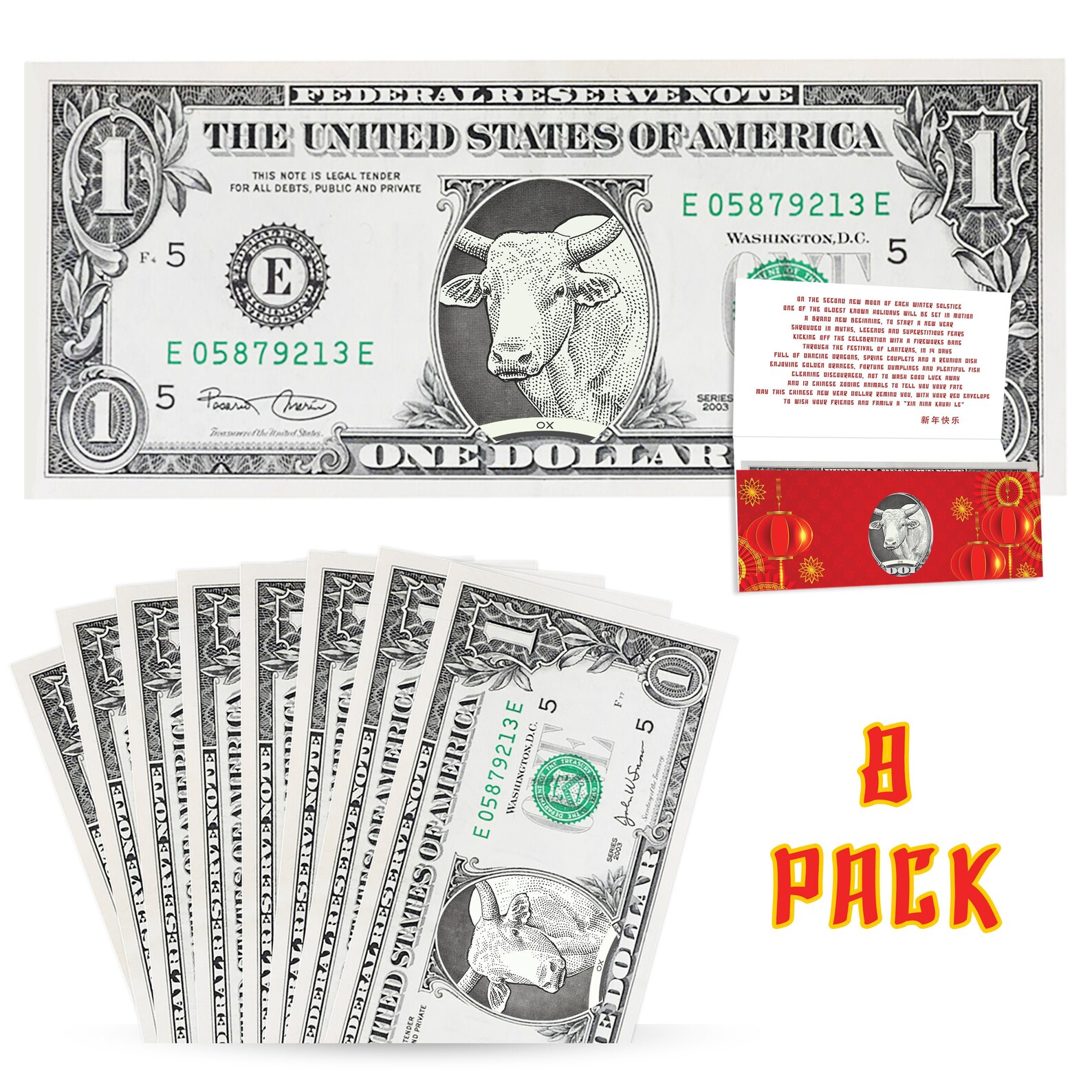 Official Chinese New Year Lucky Dollar: Real 1.0 USD with | Etsy