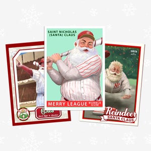 Biglietti ufficiali di baseball di Babbo Natale della Merry League! All-Star di Babbo Natale. Biglietti di baseball di Natale. Regalo di baseball di Natale