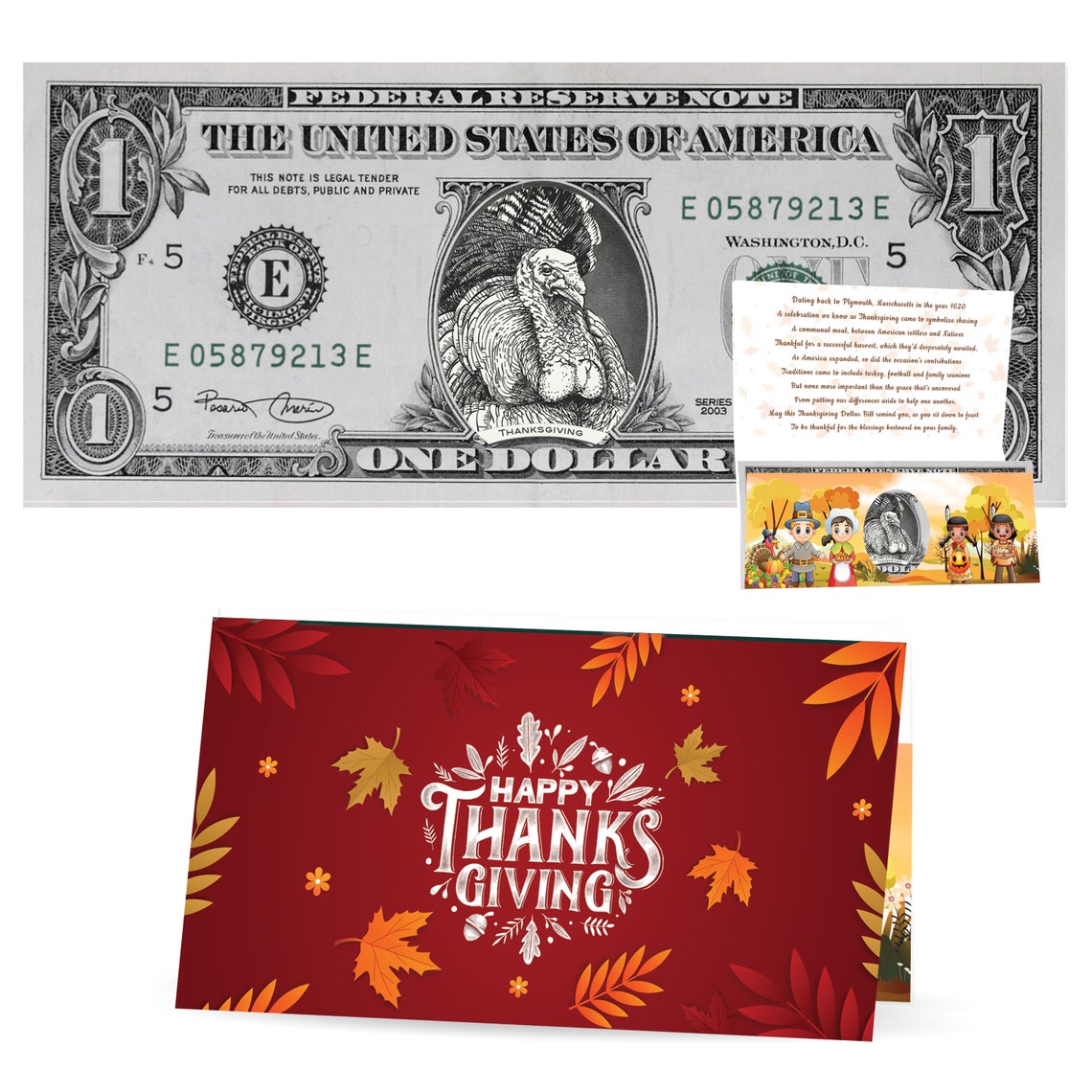Thanksgiving Turkey Dollar Bill. Genuine 1.0 USD Etsy