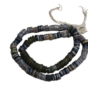 A Chevron Mix Rare Antique African Trade Beads, Vintage Venetian Millefiori African Trade Beads, Genuine African Trade Beads