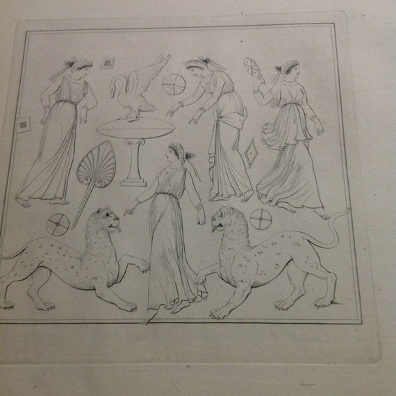 Antique Engraving Print of Greek or Roman Men Fig… - image 4