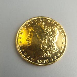 Gold-Colored 1879 Morgan Dollar Replica Coin – Historic COPY Collectible