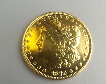 Gold-Colored 1879 Morgan Dollar Replica Coin – Historic COPY Collectible