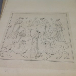 Antique Engraving Print of Greek or Roman Men Figures on 49