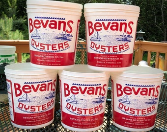 Bevans Oysters Empty Bucket | Vintage Seafood Decor, Coastal Farmhouse