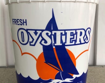 Vintage Lance G. Fisher Empty Oyster Bucket: Eastern Shore Seafood Decor