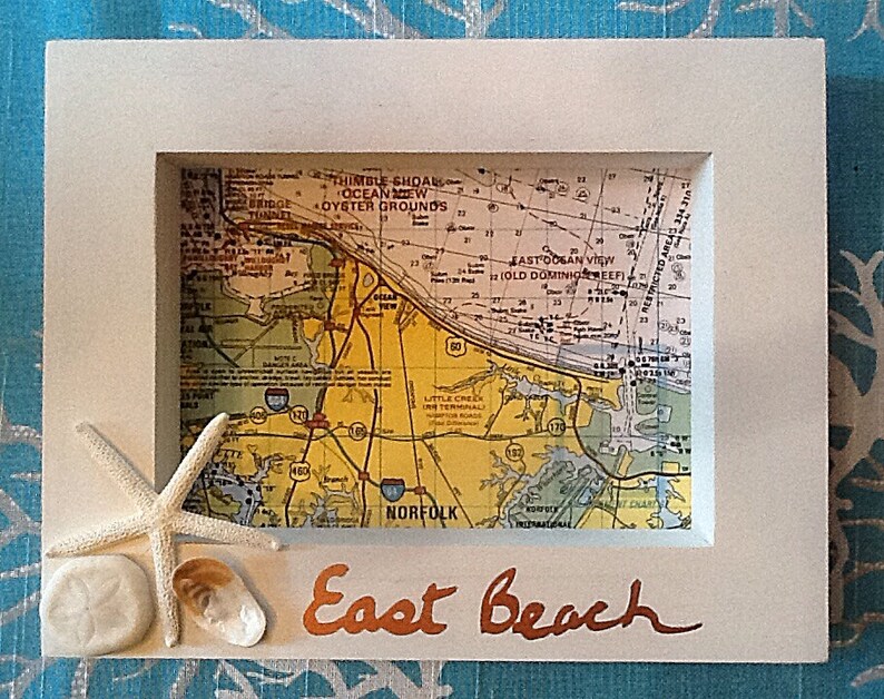 East Beach Ocean View Norfolk Virginia Shadow Box Coastal Etsy