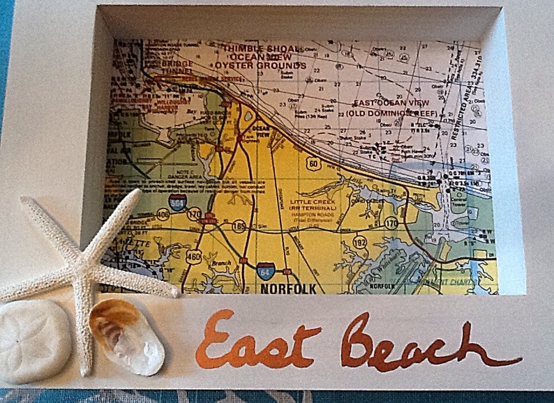 East Beach Ocean View Norfolk Virginia Shadow Box Coastal Etsy