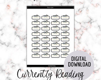 Digital Download | Currently Reading Tracker Planner Stickers