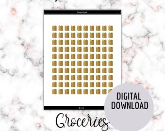 Digital Download | Grocery Bag Planner Stickers