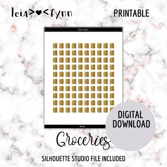 Digital Download | Grocery Bag Planner Stickers