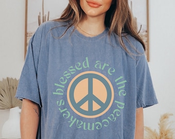 Mateo 5:9 Bienaventurados los pacificadores camiseta, pacificador, camiseta de paz y amor, regalo para el eneagrama 9, regalo para personas empáticas, bienaventuranzas