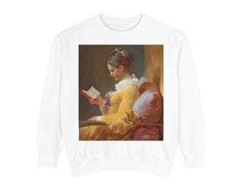 Vintage Reading Sweatshirt - Cozy Art-Inspired Gift, Unisex Pullover, Perfect for Book Lovers, Cottagecore Crewneck , Aesthetic Sweatshirt