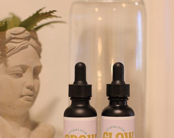 Blue Tansy Nourishing Glow Serum Serum for All skin types, Rosemary Hair Growth Serum bundle. Skincare set. Self-care routine.