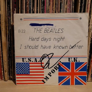 Vintage Vinyl - The Beatles - &quot;Hard Days Night&quot; w/ &quot;I Should Have Known Better&quot; 45 / 7 inch Vinyl - Capitol Records - 1976