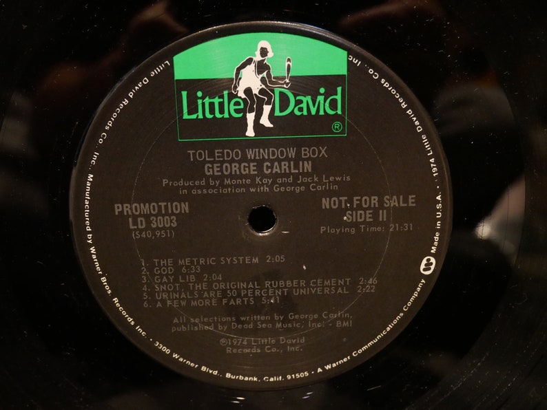 Vintage Vinyl: George Carlin - Toledo Window Box - Komedi Vinyl LP - 1974 (Originalpressning) bild 6